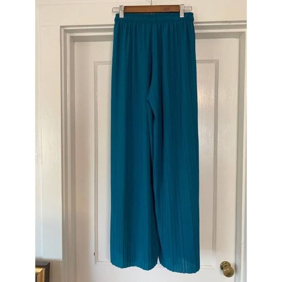 TEAL Gaucho Pants Flowy Small Medium Drawstring Waist0 - Picture 3 of 6
